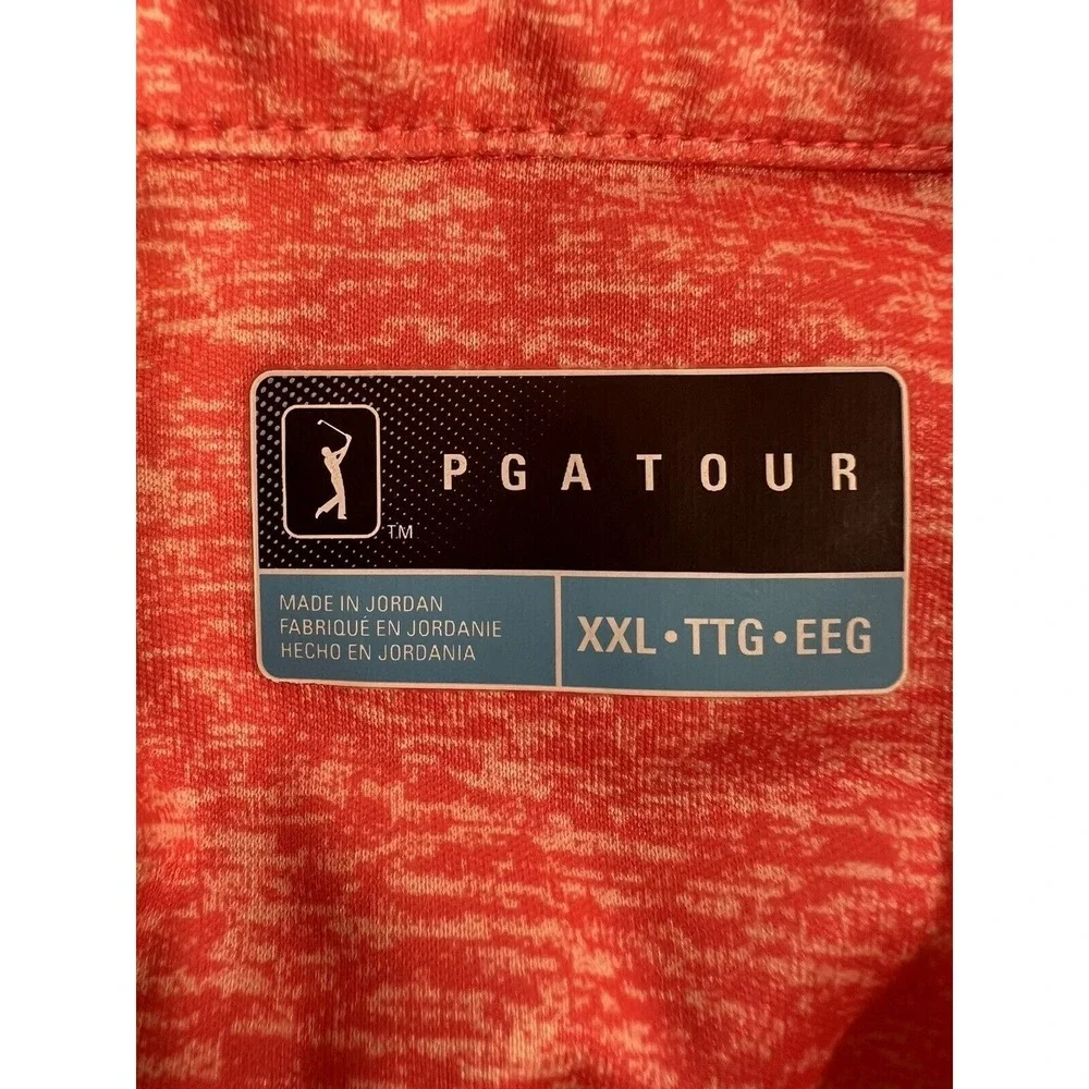 PGA Tour Polo Shirt Mens 2XL Striped Golfcore Casual Performance Athletic